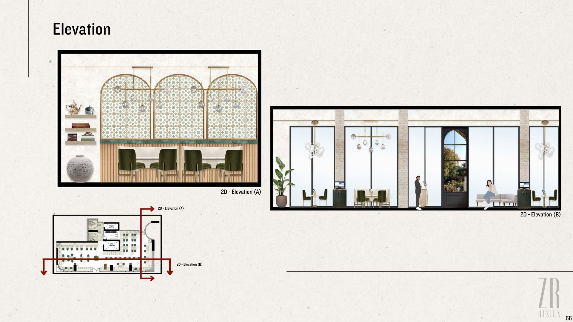 Elevation Plan of Roma Restaurant